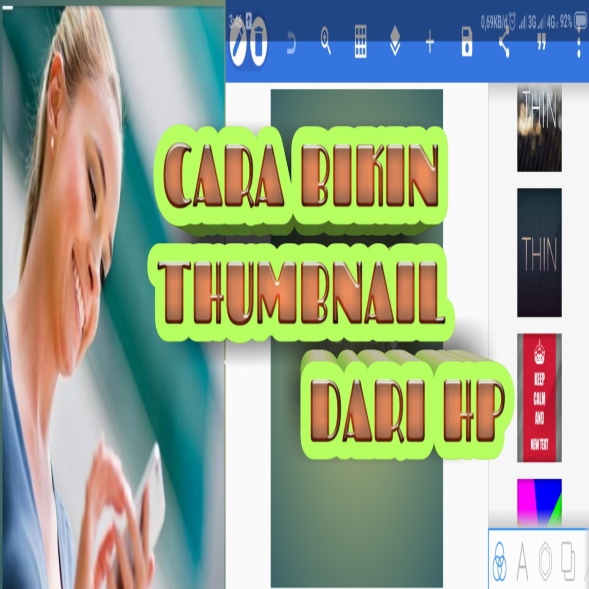 CARA BIKIN THUMBNAIL YOUTUBE DARI&nbsp;HP.